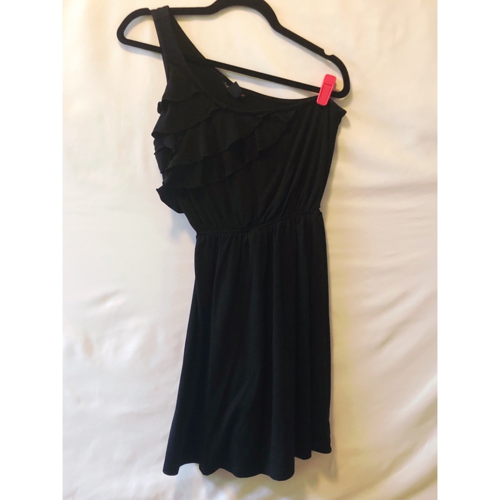 Self Esteem Single Strap Casual Black Dress